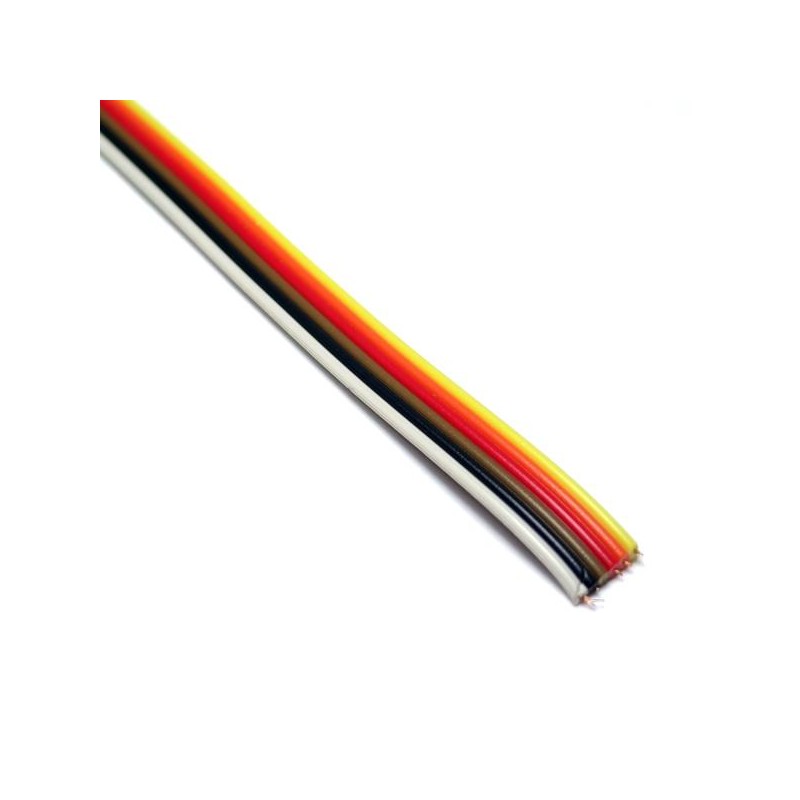 CABLE RIBBON 6HILOS X10CM BUS DE DATOS DE COLORES DUPONT