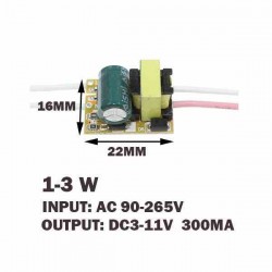 FUENTE DE PODER CORRIENTE CONSTANTE 1-3W 300MA DC3-12V