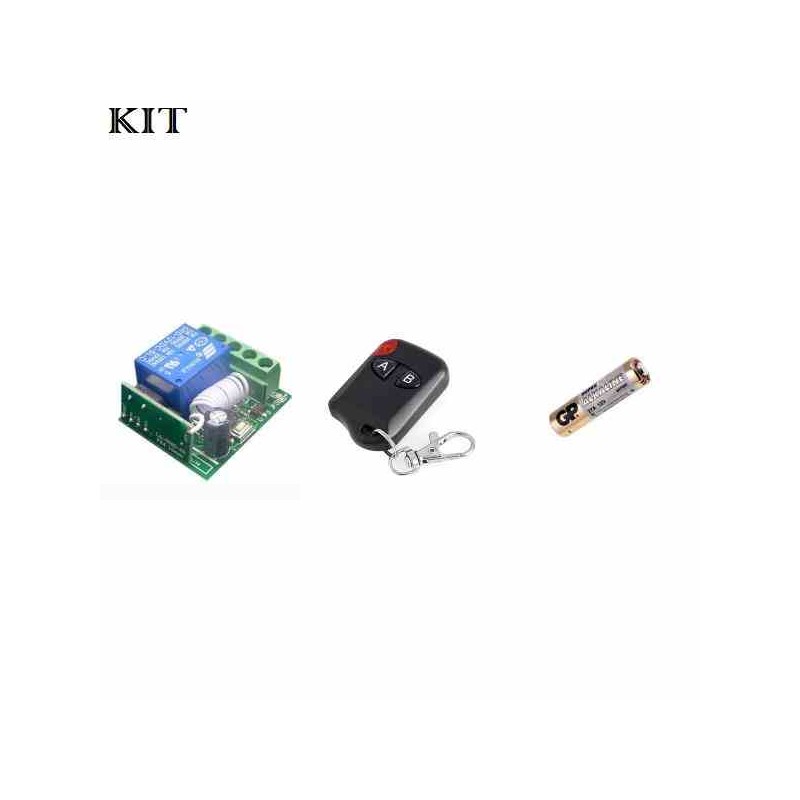 CONTROL Y RECEPTOR RF 433MHZ UN CANAL 12V