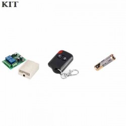 RECEPTOR DOS RELE 433MHZ + CONTROL RF 2CH + PILA 12V