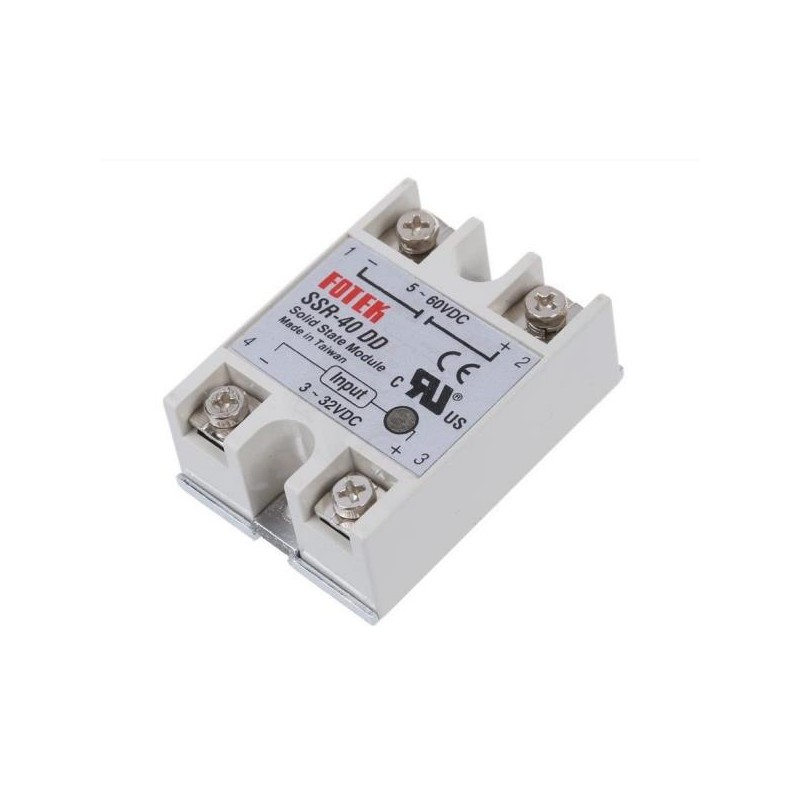 Ssr 40dd Specs TWTADE 40A DC Solid State Relay + Heat Sink - 3-32V Input, 5- 60V Output 40 Amp Relay