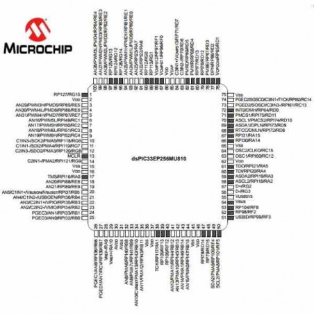 DSPIC33EP256MU810-E/PT MICROCONTROLADOR TQFP 100