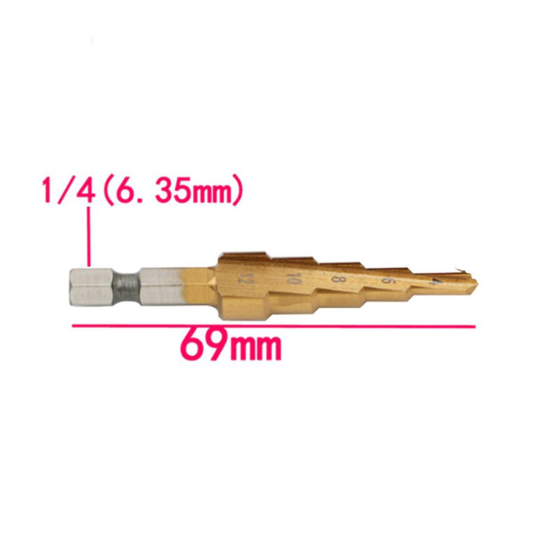 Punta A Gradini HSS In Titanio Per Trapano A Più Fori In Metallo Punta Conica Per Gli Appassionati Di Fai Da Te (punta A Gradini Da 5 A 35 Mm - Foto 3