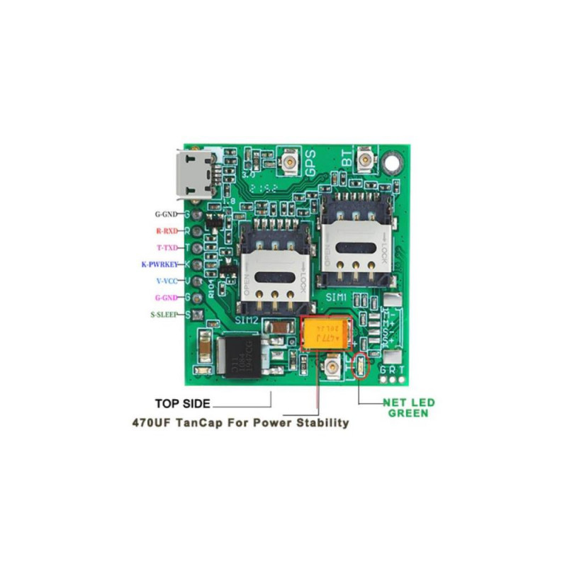 KIT A7670SA MODULO 4G LTE CAT1 DUAL SIM + ANTENA 8DBI 68X58