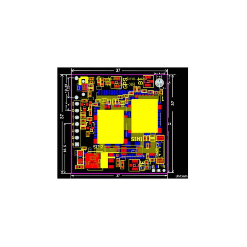 KIT A7670SA MODULO 4G LTE CAT1 DUAL SIM + ANTENA 8DBI 68X58