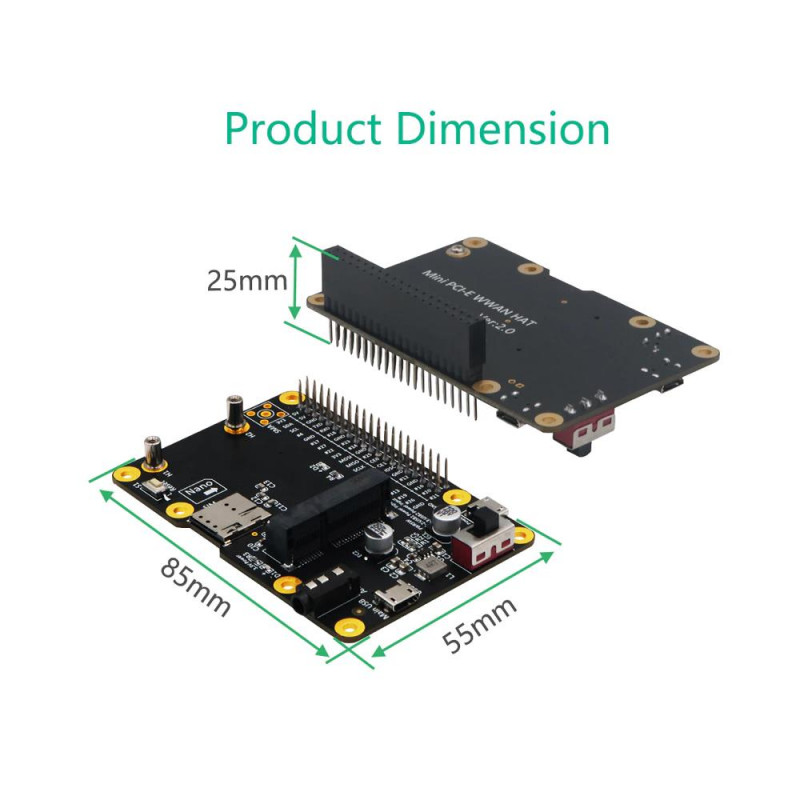 ADAPTADOR RED PCIE 3G 4G LTE PARA RASPBERRY PI SIM IOT HAT