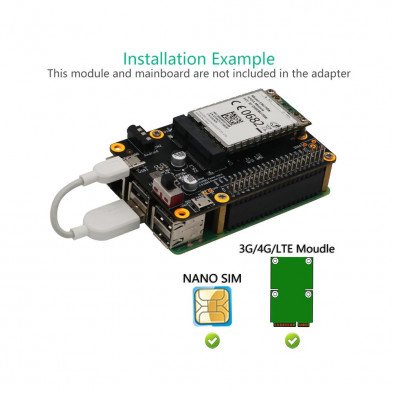  Mini adaptador PCI-E con ranura para tarjeta SIM para 3G/4G,  WWAN LTE, tarjeta GPS (soporte para tarjeta SIM Clamshell) : Electrónica
