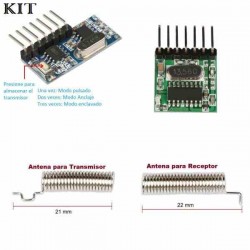 MODULOS RF RECEPTOR RX480-E4 TRANSMISOR TX118SA-4 Y ANTENAS