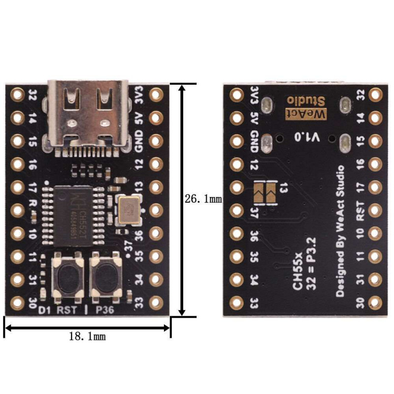 CH552 MINI CORE TARJETA COMPATIBLE CON ARDUINO 51 USB C