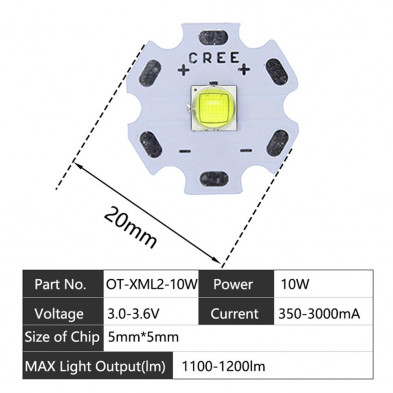 10W XML2-20MM