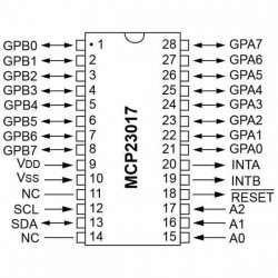 MCP23017 EXPANSOR DE PUERTO ENTRADA/SALIDA I2C 16