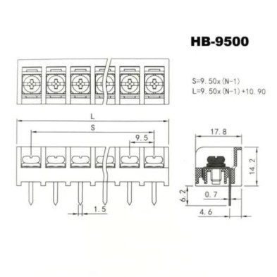 HB9500 2P 9.5MM