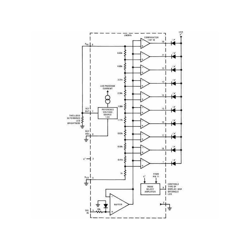 Lm3915n 1 схема включения