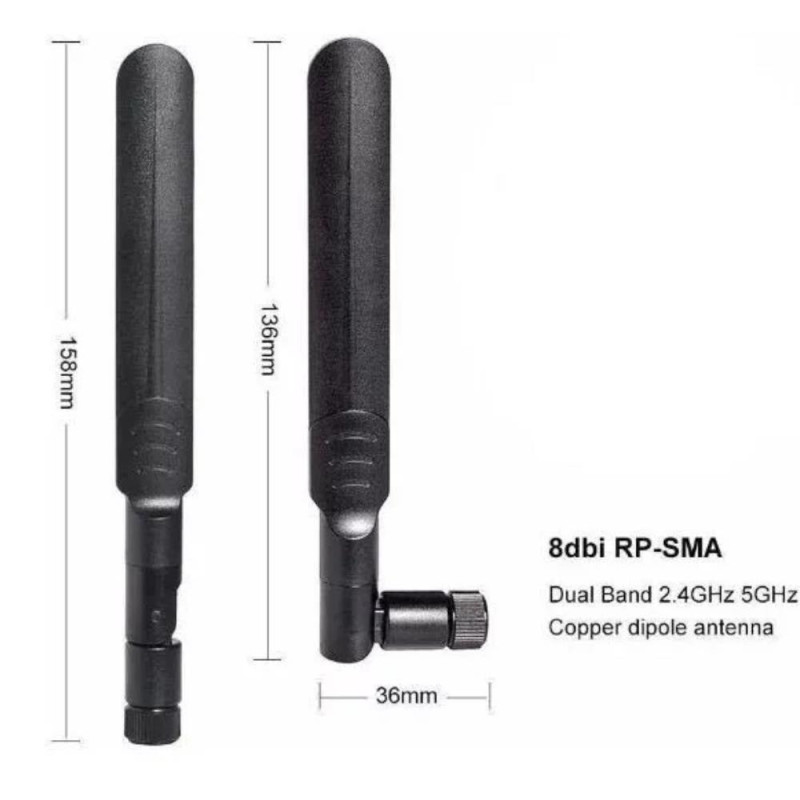 2.4GHz / 5.8Ghz 8dBi Omni WIFI Antenna Dual Band With RP SMA Male