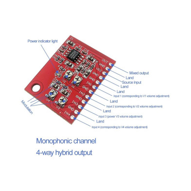 NE5532 MIXER 4 INPUT