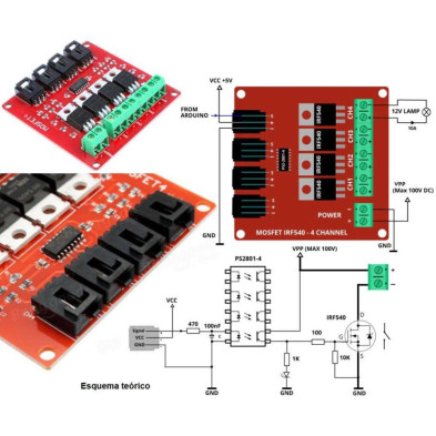 MOSFET IRF540 4CH