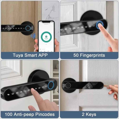 FINGERPRINT DOOR LOCK  M5 BLACK