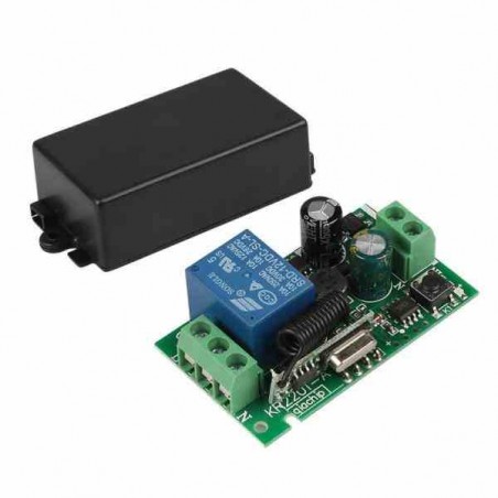 MODULO RECEPTOR RF 433MHZ 85V -220V AC UN CANAL RELAY +CAJA