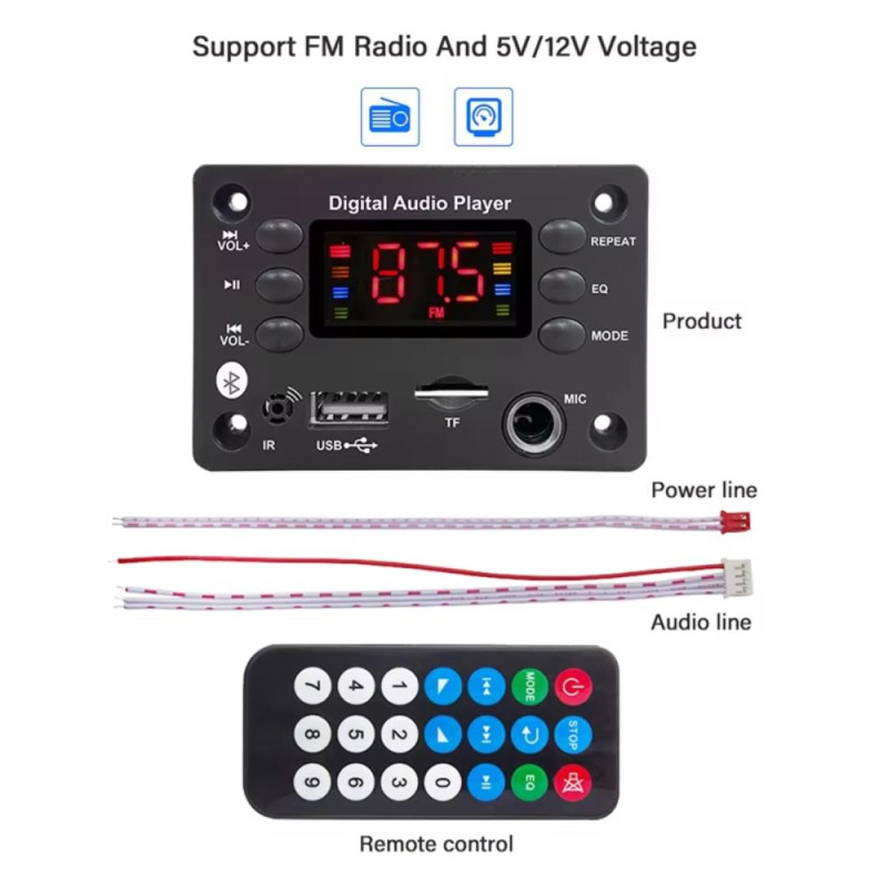 RUIZHI Modulo Ricevitore Bluetooth,Scheda di Ricevitore Audio Stereo