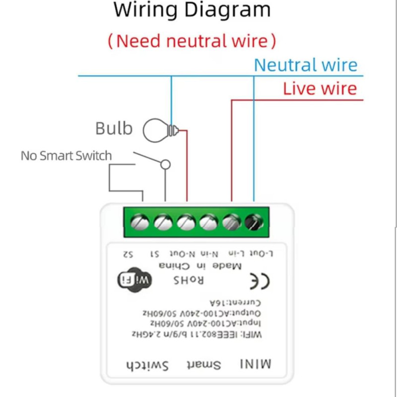 MINI SMART SWITCH TUYA RELE 20A WIFI COMPATIBLE ALEXA VOZ