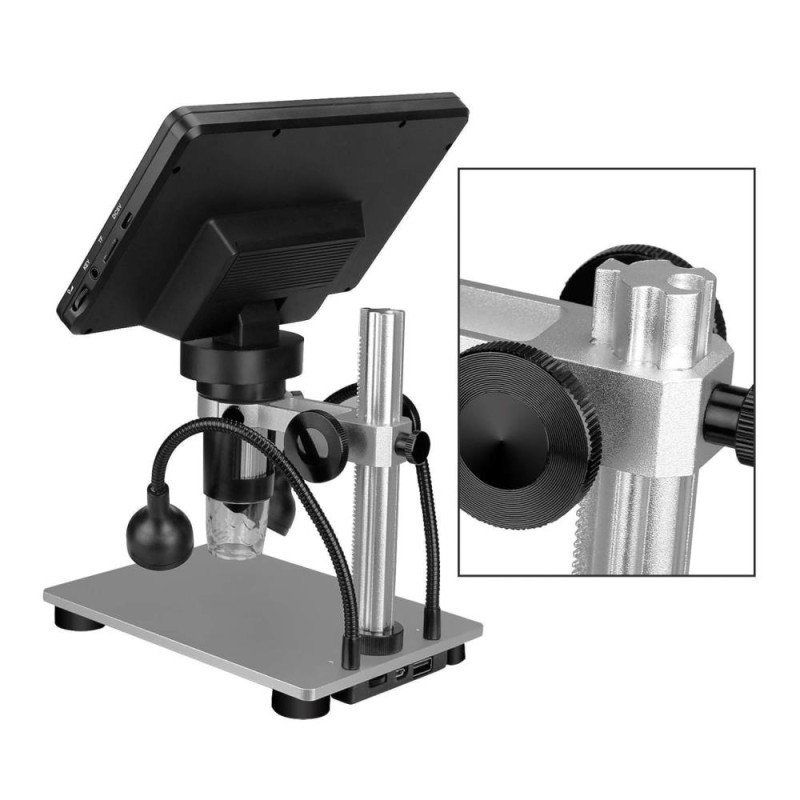 Microscopio Digitale LCD 10,1 Pollici 16MP 1080P, Zoom 8X-150X, Lampada LED, Supporto Regolabile, Per Elettronica E Gioielli