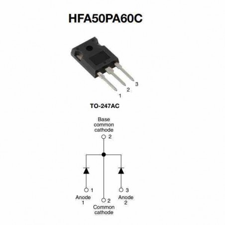 HFA50PA60C DIODO DE RECUPERACIÓN RÁPIDA 25A 600V