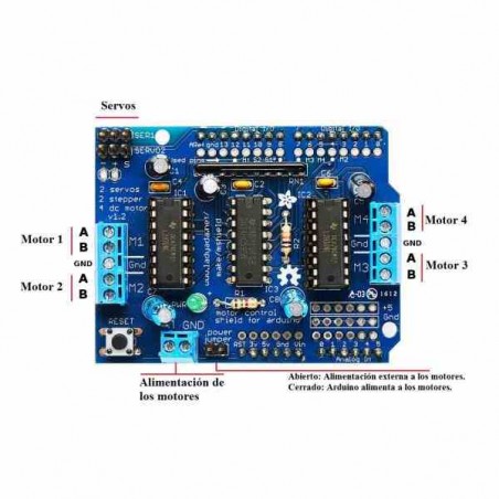 DRIVER SHIELD CON L293D PARA ARDUINO