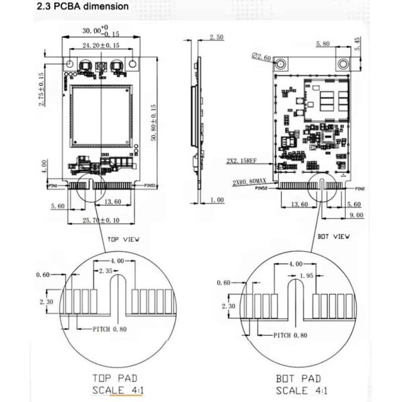 A7670SA MINI PCIE MODULO 4G LTE CAT1 M2M IOT