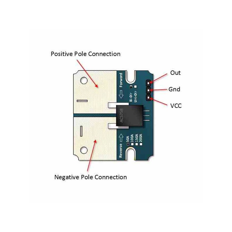 ACS758LCB-100B SENSOR DE CORRIENTE 100A D10 -10