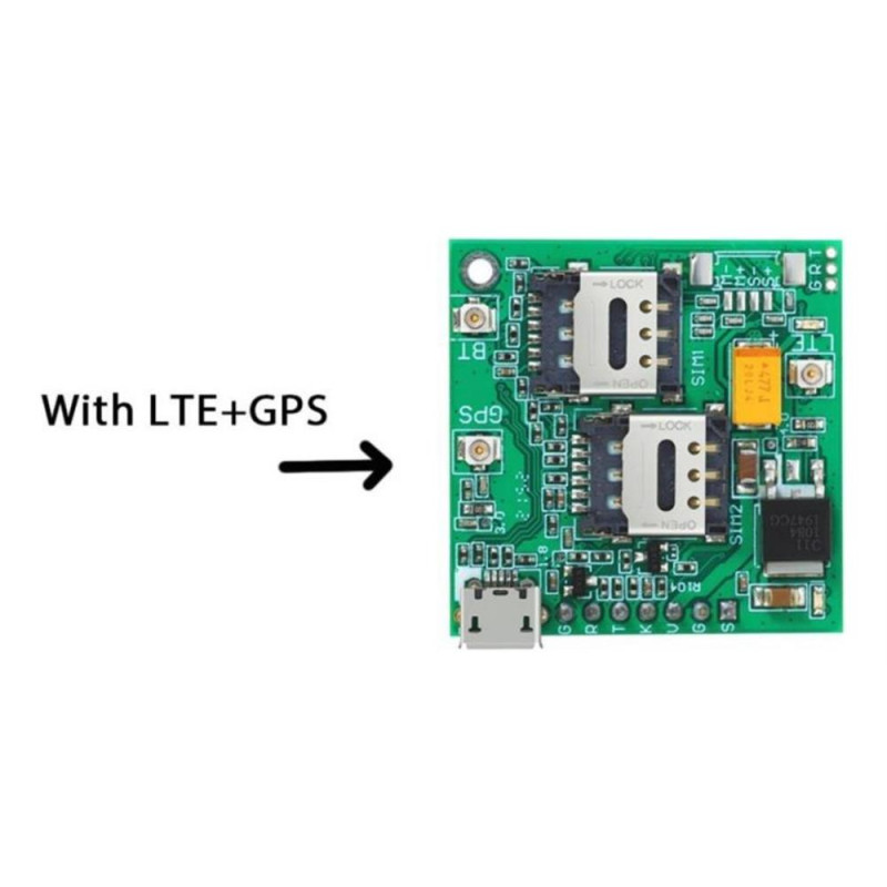 KIT A7670SA MODULO 4G LTE CAT1 DUAL SIM + ANTENA 68X58 + GPS