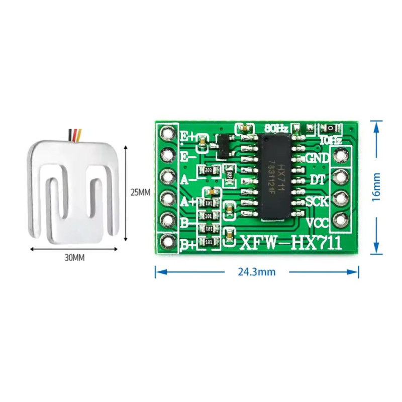KIT CELDA CARGA 50KG SENSOR PESO + MÓDULO HX711 PARA ARDUINO