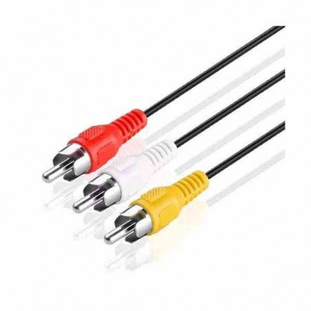 CABLE RCA 3X3 VIDEO Y AUDIO 1,8 MTS  PARA TV, DVD