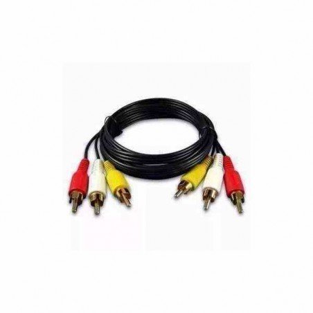 CABLE RCA 3X3 VIDEO Y AUDIO 1,8 MTS  PARA TV, DVD