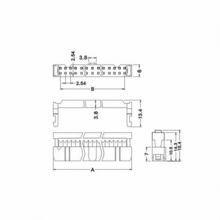 CONECTOR HEMBRA 7X2 PINES PARA BUS DE DATOS (FC-14P) MOLEX