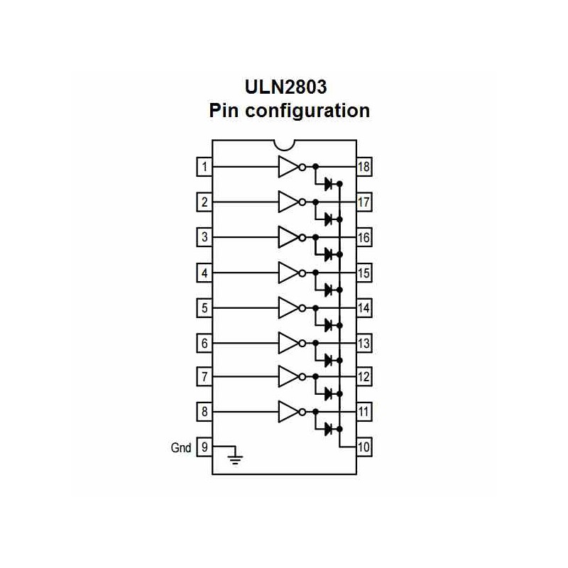 ULN2803 ARREGLO TRANSISTORES DARLINGTON CIRCUITO INTEGRADO