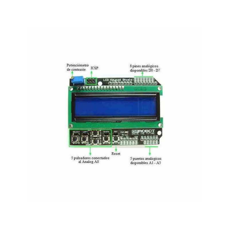 Shield Lcd 1602 Keypad Para Arduino 8525