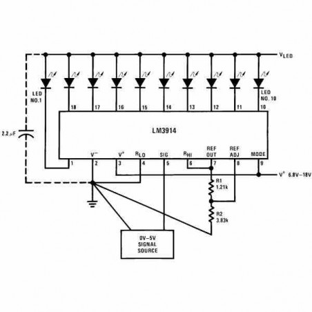 LM3914 DRIVER DE DISPLAY Y LED