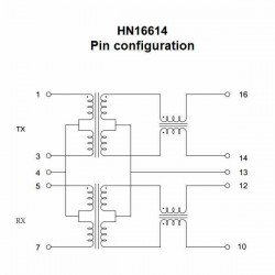 HN16614 TRANSFORMADOR TRANSMITIR/RECIBIR DATOS ETHERNET