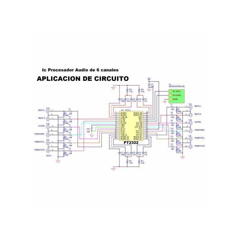 PT2322-S PROCESADOR DE AUDIO 6 CANALES VOLUMEN TONO
