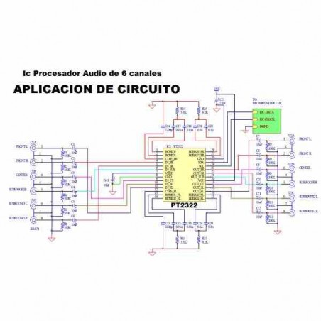 PT2322-S  PROCESADOR DE AUDIO 6 CANALES  SOP28