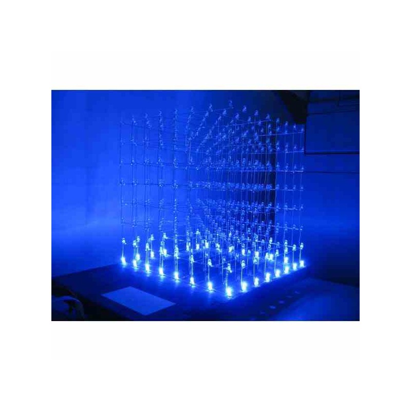 KIT CUBO LED 8X8X8 CON SECUENCIAS PROGRAMADAS