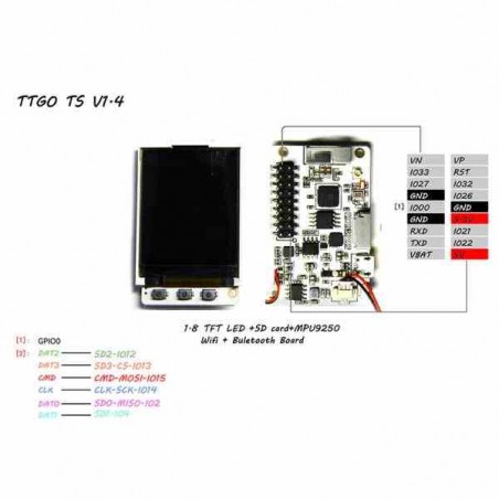 MODULO WIFI BLUTEOOTH TTGO TS ESP32 PANTALLA 1.8 Y PARLANTE