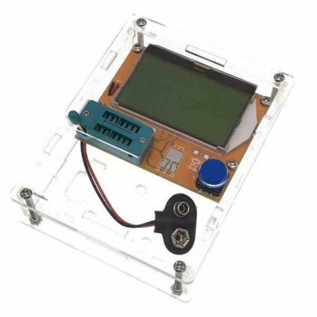 MÓDULO MEDIDOR DE INDUCTANCIA ESR Y PROBADOR TRANSISTORES LCR-T4 + CAJA ACRILICA  -