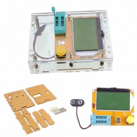 MÓDULO MEDIDOR DE INDUCTANCIA ESR Y PROBADOR TRANSISTORES LCR-T4 + CAJA ACRILICA  -