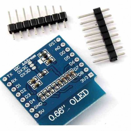 MÓDULO OLED SHIELD PARA D1 MINI IIC I2C  0.66 PULG 64X48