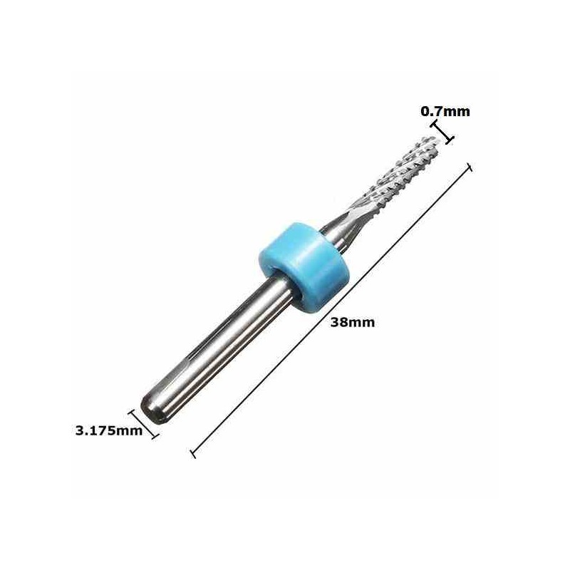 FRESAS PARA CNC 0.7MM CORTE DE PCB, PLASTICO, MADERA