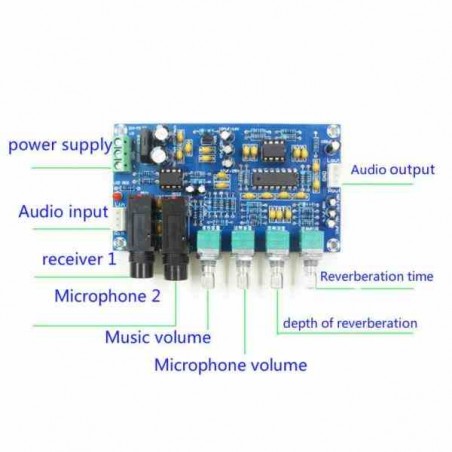 MODULO AMPLIFICADOR DE MICROFONO CON REVERB XH-M173 PT2399