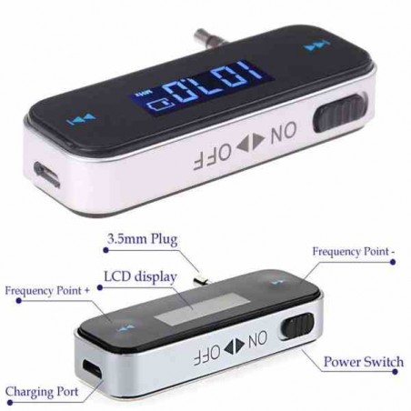 TRANSMISOR FM MINI PARA CELULAR O CARRO 88-108MHZ