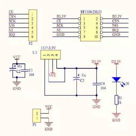 ADAPTADOR CON REGULADOR PARA MÓDULO NRF24L01