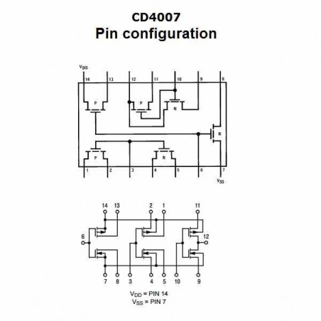 CD4007 PAR COMPLEMENTARIO DUAL MAS INVERSOR